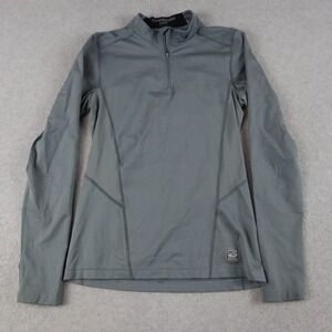 Nike Pro Combat 1/4 Zip Pullover Mens Small Dri-Fit Hyperwarm Lite Fitted Gray